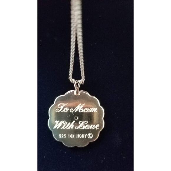 Mother's Medal of Honor Necklace .925 & 14k Gold in Gift Box - Picture 2 of 5